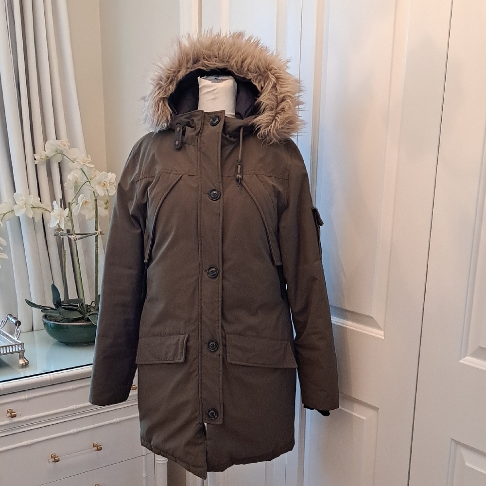 Penfield Womens Hoosak Army Green Winter Parka Wind/Water Proof/Insulated MD‎